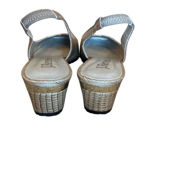 J. Renée Women's Gold Slingback Heels Elegant Woven Pattern Formal Size 8.5 - Picture 3 of 6